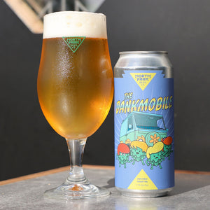 Can of The Dankmobile DDH West Coast IPA next to a glass of beer