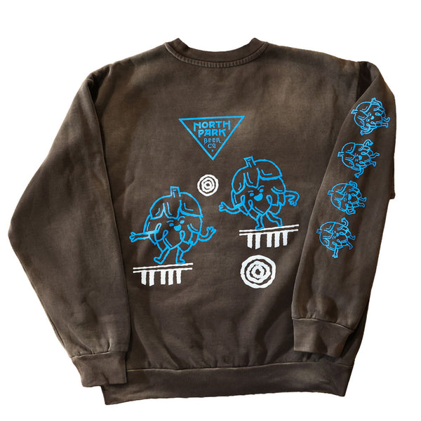 Brown + Blue Buddies Crewneck Pullover